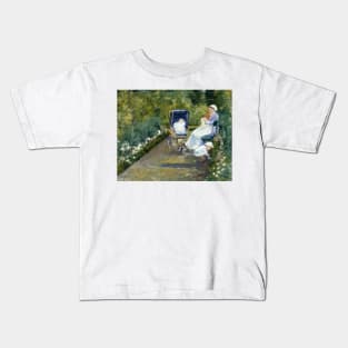 Children in a Garden (The Nurse) by Mary Cassatt Kids T-Shirt